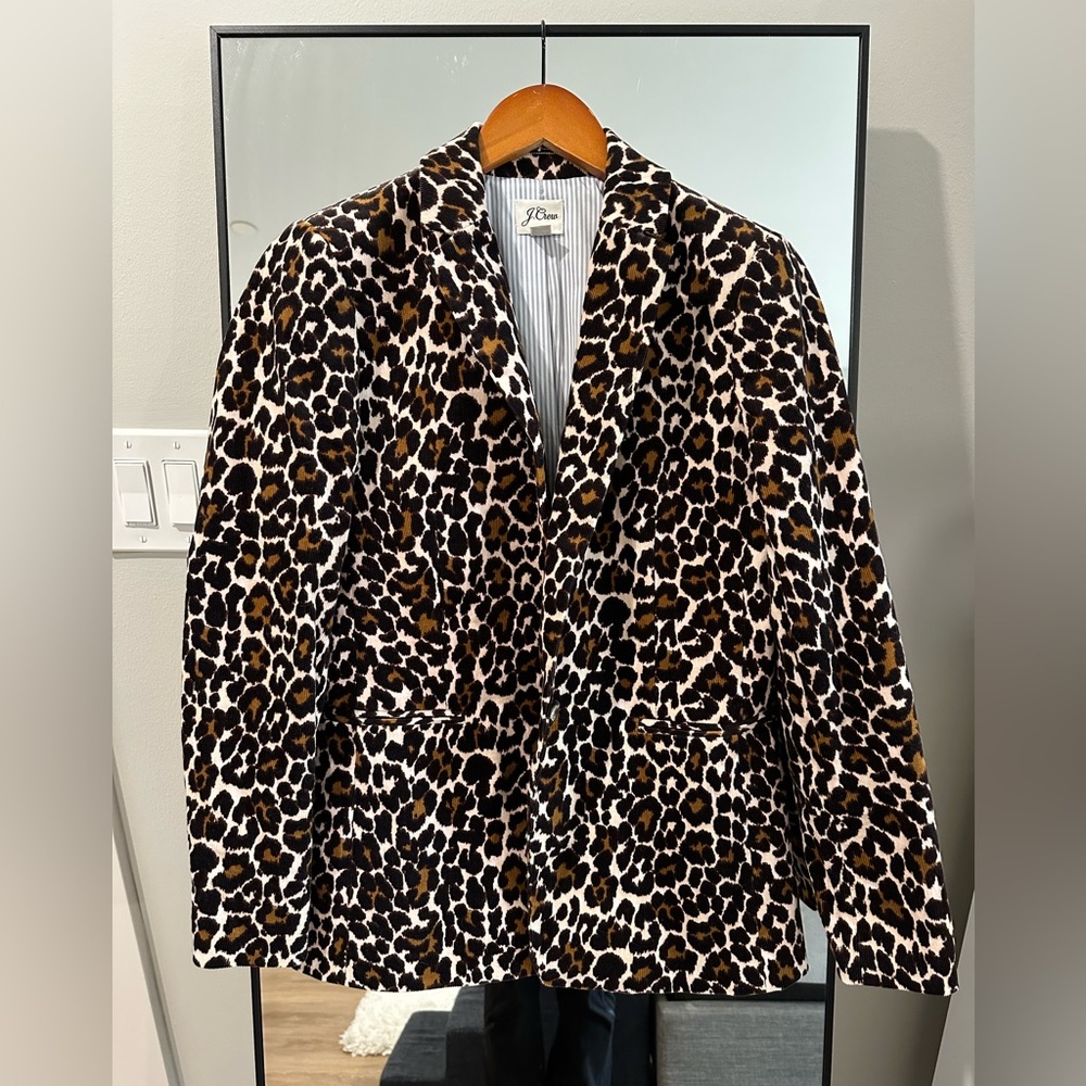 Size 2 leopard print corduroy blazer
